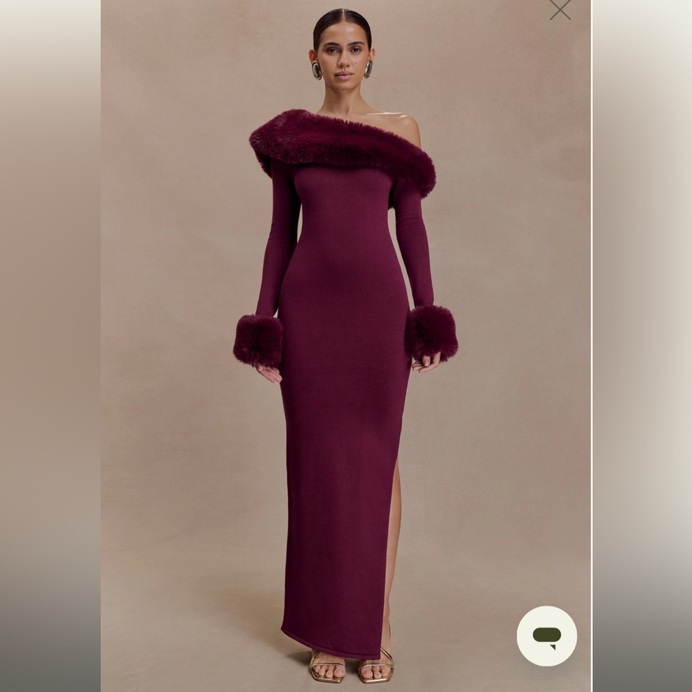 Meshki Burgundy Long Sleeve Dress